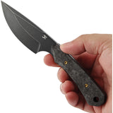 Kansept Knives Flank Shredded Carbon Fiber D2 Steel Fixed Blade Knife w/ Sheath G006A1