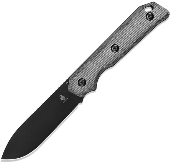 Kizer Cutlery Begleiter Black Micarta D2 Steel Drop Pt Fixed Blade Knife 1045C1