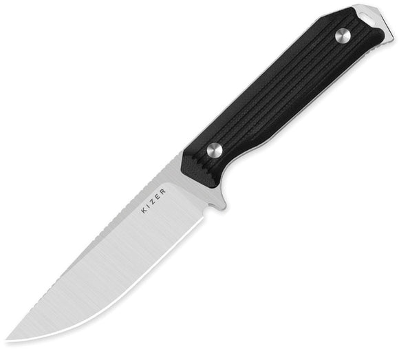 Kizer Cutlery Begleiter Black G10 AEB-L Drop Pt Fixed Blade Knife 1045MD2