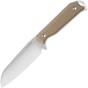 Kizer Cutlery Begleiter Tan G10 AEB-L Sheepsfoot Fixed Blade Knife 1045MS2