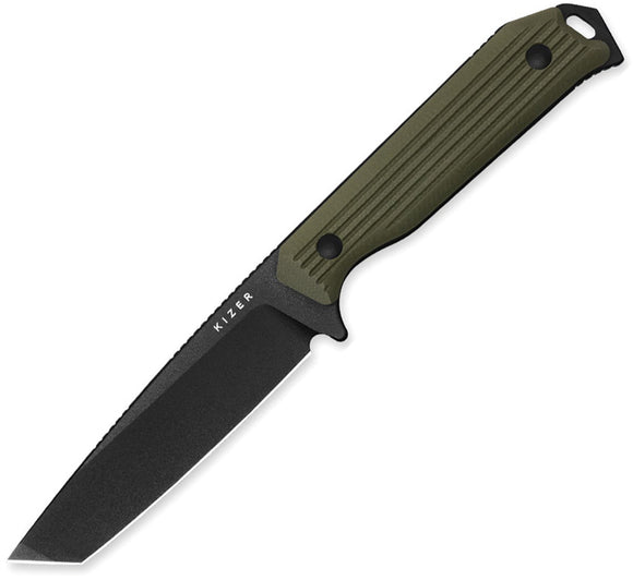 Kizer Cutlery Begleiter OD Green G10 AEB-L Tanto Fixed Blade Knife 1045MT2