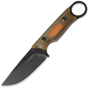 Kizer Cutlery Cabox Yellow PEI Ultem Nitro-V Fixed Blade Knife w/ Sheath 1048A6