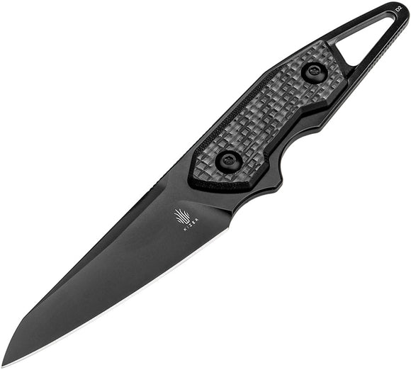 Kizer Cutlery Groom Blackout Carbon Fiber D2 Steel Fixed Blade Knife 1060A2