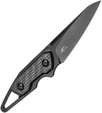 Kizer Cutlery Groom Blackout Carbon Fiber D2 Steel Fixed Blade Knife 1060A2