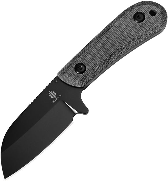 Kizer Cutlery Deckhand Blackout Micarta & G10 D2 Steel Fixed Blade Knife 1062A2