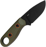 Kizer Cutlery Beaver Olive Green G10 D2 Steel Fixed Blade Knife w/ Sheath 1078A1