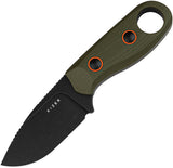 Kizer Cutlery Beaver Olive Green G10 D2 Steel Fixed Blade Knife w/ Sheath 1078A1