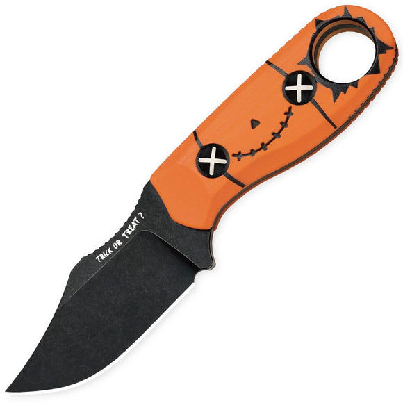 Kizer Cutlery Halloween LTE Beaver 2 Orange & Black G10 AEB-L Fixed Blade Knife w/ Sheath 1078HW1