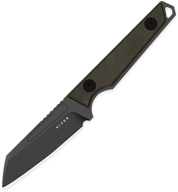 Kizer Cutlery Phasmids Chocolate Glacier Richlite AEB-L Fixed Blade Knife 1079A2