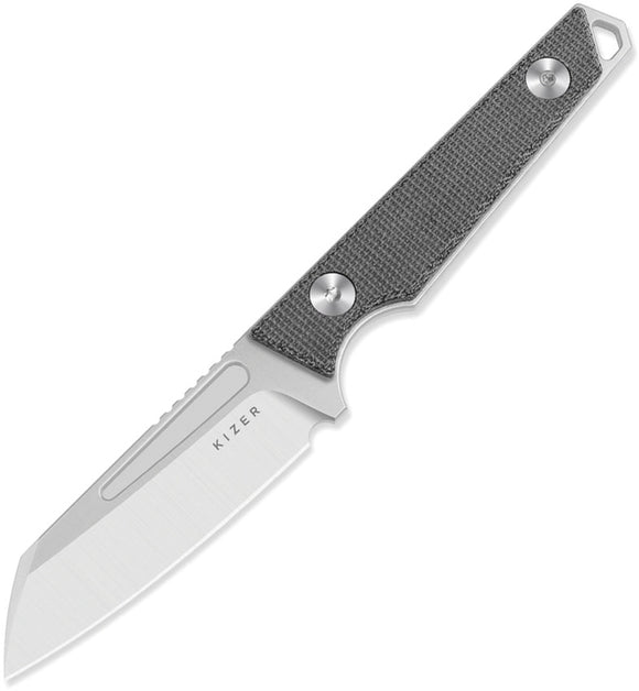 Kizer Cutlery Phasmids Black Micarta AEB-L Fixed Blade Knife w/ Sheath 1079A3