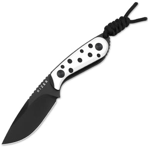Kizer Cutlery Buddy Black & White G10 Nitro-V Fixed Blade Knife w/ Sheath 1081A3