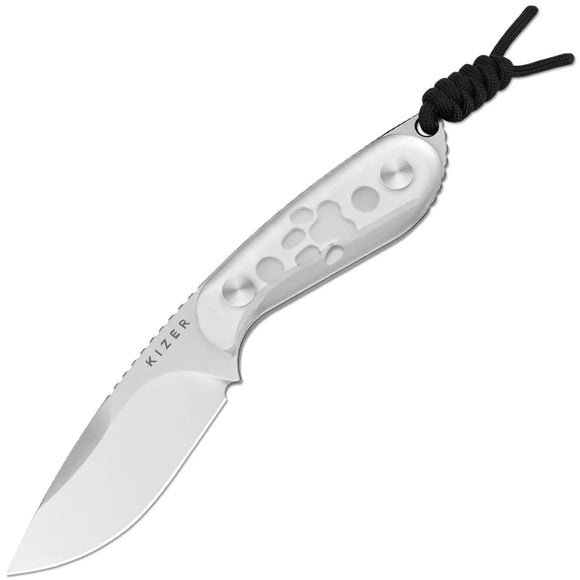 Kizer Cutlery Buddy Clear Acrylic AEB-L Fixed Blade Knife w/ Sheath 1081A4