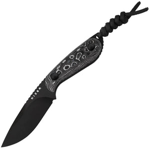 Kizer Cutlery Buddy Black & White Storm Carbon Fiber M390 Fixed Blade Knife 1081A9