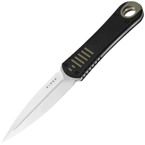 Kizer Cutlery Hidden Agenda Black & Green G10 AEB-L Fixed Blade Dagger Knife 1083A2
