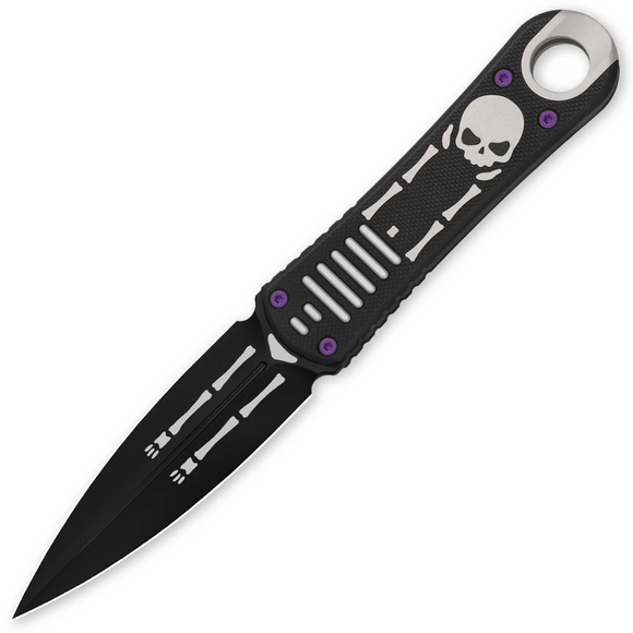 Kizer Cutlery Halloween LTE Hidden Agenda Black G10 & Gray Aluminum AEB-L Fixed Blade Knife w/ Sheath 1083HW1