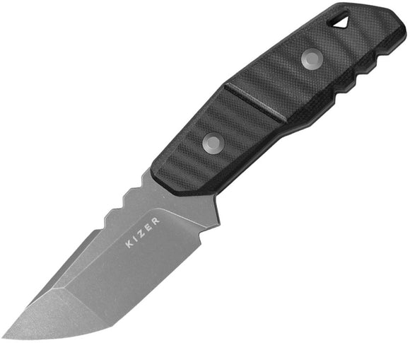 Kizer Cutlery Quartz Black G10 AEB-L Steel Fixed Blade Knife w/ Sheath 1086A2