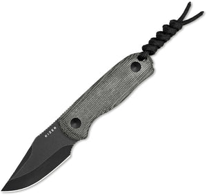 Kizer Cutlery Drop Bear Black Micarta AEB-L Clip Pt Fixed Blade Knife w/ Sheath 1092A1