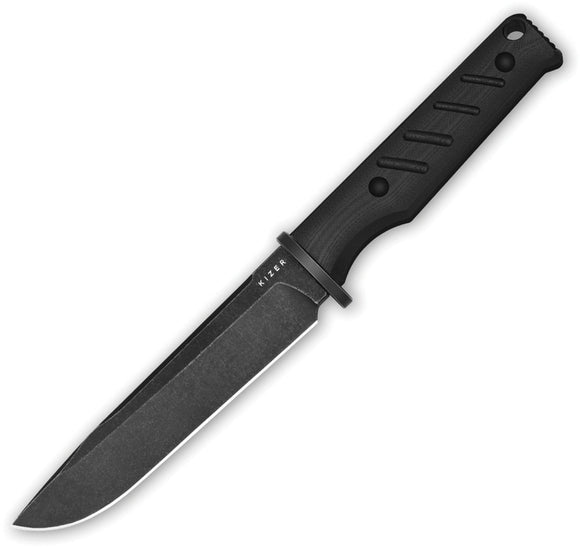 Kizer Cutlery Camp 180 Black G10 AEB-L Drop Pt Fixed Blade Knife w/ Sheath 1096A1