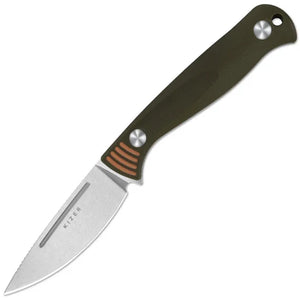 Kizer Cutlery Evenki 1 Green & Orange G10 AEB-L Fixed Blade Knife w/ Sheath 1097A1