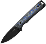 Kizer Cutlery Whiskey Jack Black & Blue Vortex Micarta CPM-10V Fixed Blade Knife 1108A1