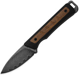 Kizer Cutlery Whiskey Jack Black G10 & Mkuruti Wood Damascus Fixed Blade Knife 1108A2