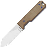 Kizer Cutlery Abrams Brown Micarta & Blue G10 14C28N Fixed Blade Knife 1133A2