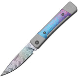 Kizer Cutlery Little Grand Slip Joint LTE Aluminum & Crystallized Titanium Folding Damascus Knife 2670A4