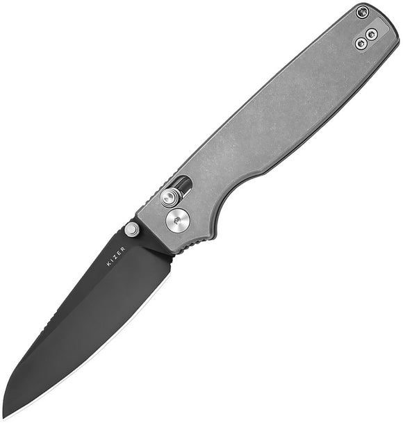 Kizer Cutlery Original 2 Clutch Lock Gray Titanium Folding S45VN Sheepsfoot Knife 36052SA1