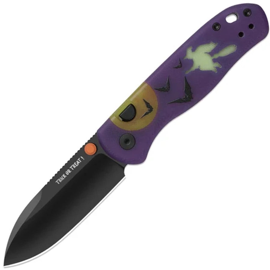 Kizer Cutlery Halloween LTE Drop Bear Button Lock Purple Glow In The Dark G10 Folding Elmax Knife 3619HW2