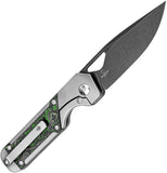 Kizer Cutlery Mini Militaw Framelock Titanium & Jungle Wear Carbon Fiber Folding S45VN Knife 3634SA2