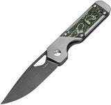 Kizer Cutlery Mini Militaw Framelock Titanium & Jungle Wear Carbon Fiber Folding S45VN Knife 3634SA2