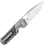 Kizer Cutlery Mini Militaw Framelock Gray Titanium & Carbon Fiber Folding S45VN Knife 3634SA4