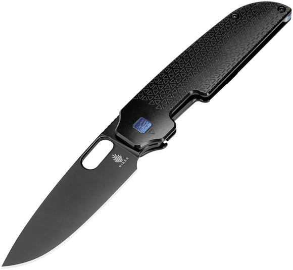 Kizer Cutlery Varatas Framelock Black Titanium Folding S35VN Pocket Knife 3637A2