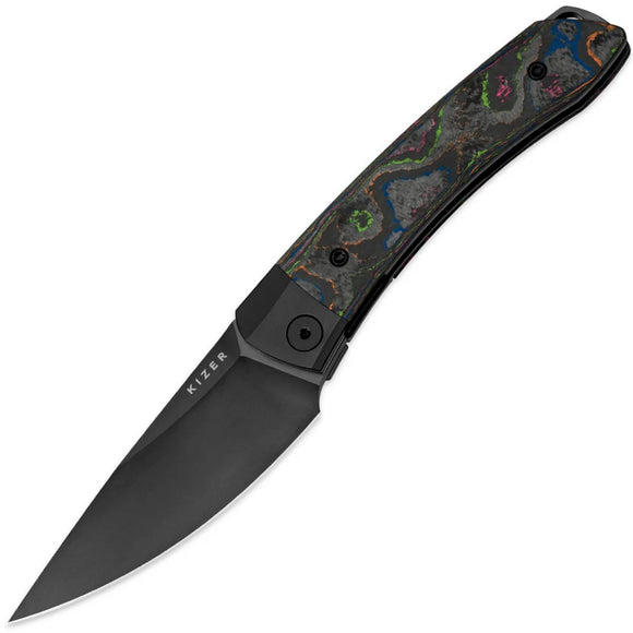 Kizer Cutlery Mini Momo Linerlock 80s Camo Carbon Fiber & Titanium Folding S35VN Knife 3663A2