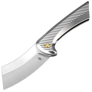 Kizer Cutlery Dawn Framelock Silver Titanium Folding S35VN Pocket Knife 3673A2