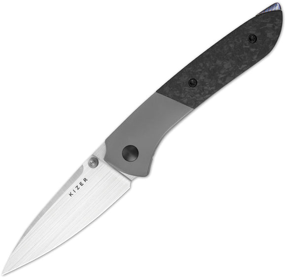 Kizer Cutlery Spitfire Framelock Titanium & Carbon Fiber Folding S35VN Pocket Knife 3690A1
