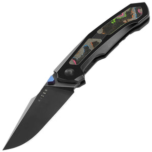 Kizer Cutlery Feweed Framelock Titanium & 80s Camo Carbon Fiber Folding S45VN Knife 3694A3