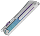 Kizer Cutlery Quoll Framelock Gray & Crystallized Titanium Folding S45VN Knife 3733A2