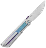 Kizer Cutlery Quoll Framelock Gray & Crystallized Titanium Folding S45VN Knife 3733A2