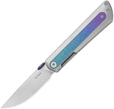 Kizer Cutlery Quoll Framelock Gray & Crystallized Titanium Folding S45VN Knife 3733A2