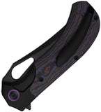 Kizer Cutlery Cyclone Bolster Lock Black Titanium & Purple Carbon Fiber Folding S35VN Knife 3734A1