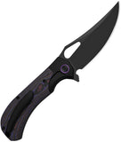 Kizer Cutlery Cyclone Bolster Lock Black Titanium & Purple Carbon Fiber Folding S35VN Knife 3734A1