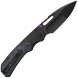 Kizer Cutlery Durandal Button Lock Black Aluminum & Carbon Fiber Folding S35VN Knife 3765BD1
