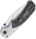 Kizer Cutlery Durandal Button Lock Gray Aluminum & Purple Haze Carbon Fiber Folding S35VN Knife 3765BD3