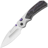 Kizer Cutlery Durandal Button Lock Gray Aluminum & Purple Haze Carbon Fiber Folding S35VN Knife 3765BD3