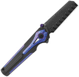 Kizer Cutlery Staff Framelock Dark Gray & Crystallized Titanium Folding Damascus Knife 3795A1