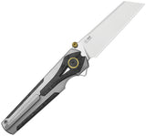Kizer Cutlery Staff Framelock Gray Titanium & Carbon Fiber Folding S45VN Knife 3795A2