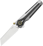 Kizer Cutlery Staff Framelock Gray Titanium & Carbon Fiber Folding S45VN Knife 3795A2