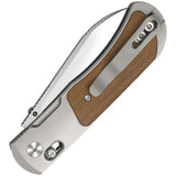Kizer Cutlery Tycho Clutch Lock Titanium & Mkuruti Wood Folding S45VN Knife 4761A1