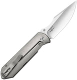 Kizer Cutlery Harpoon Fold Framelock Gray Titanium Folding Elmax Knife 4784A1